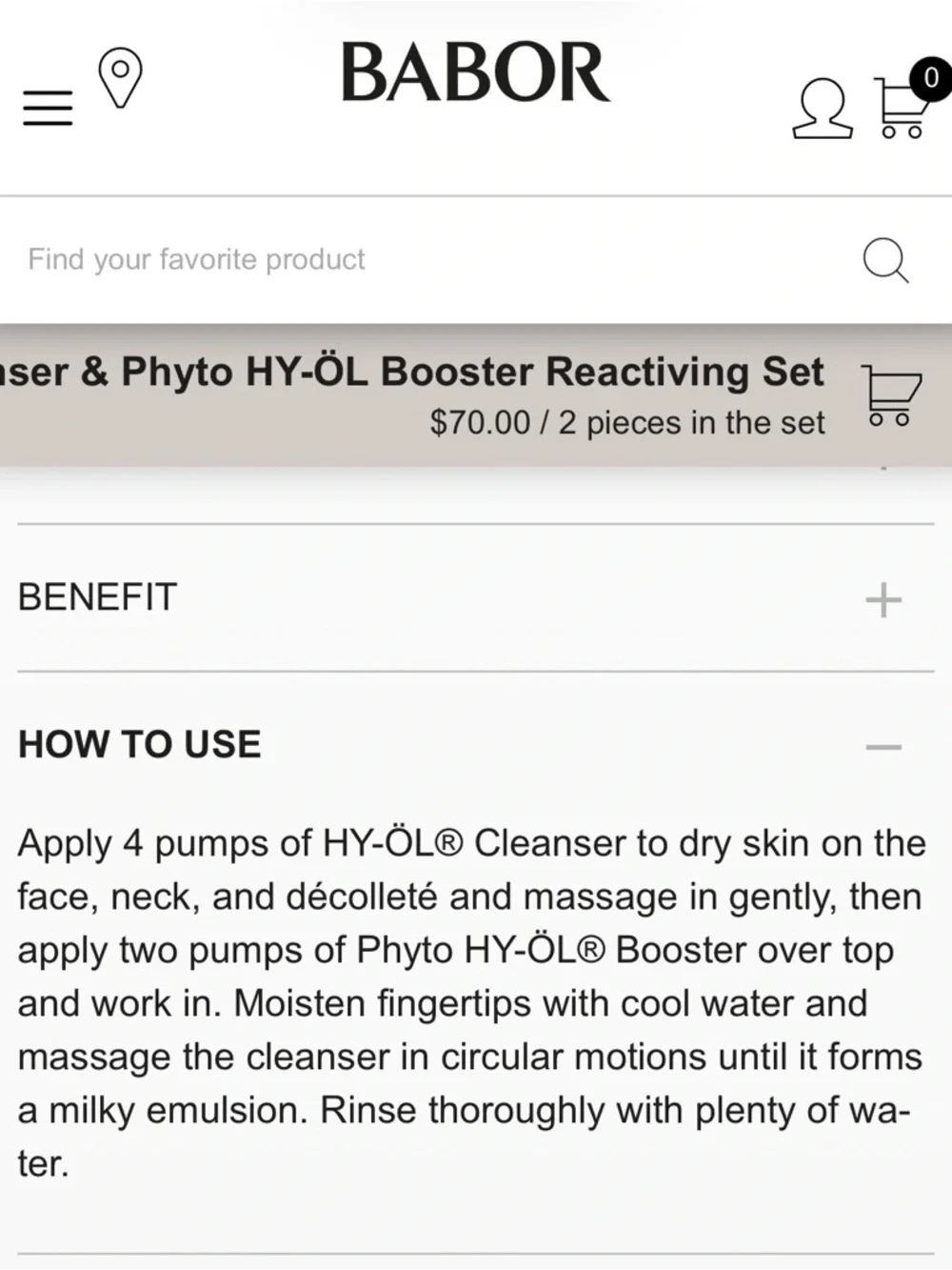 BABOR HY-ÖL Phytoactive Cleansing Oil